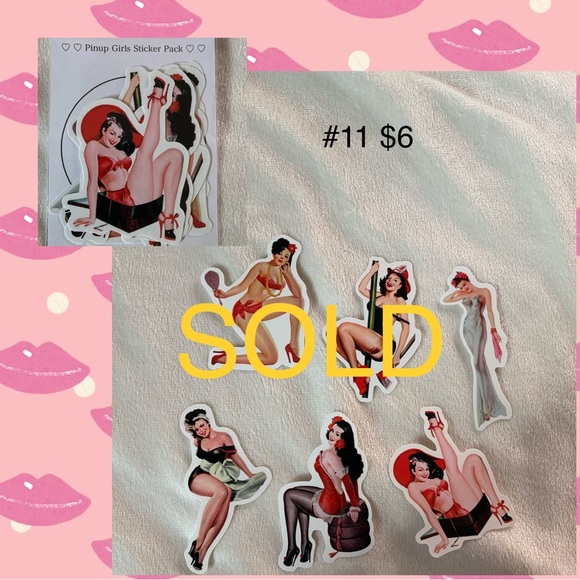$3-$5 Vintage Pinup Girl Sticker Packs (big size) - Picture 6 of 7